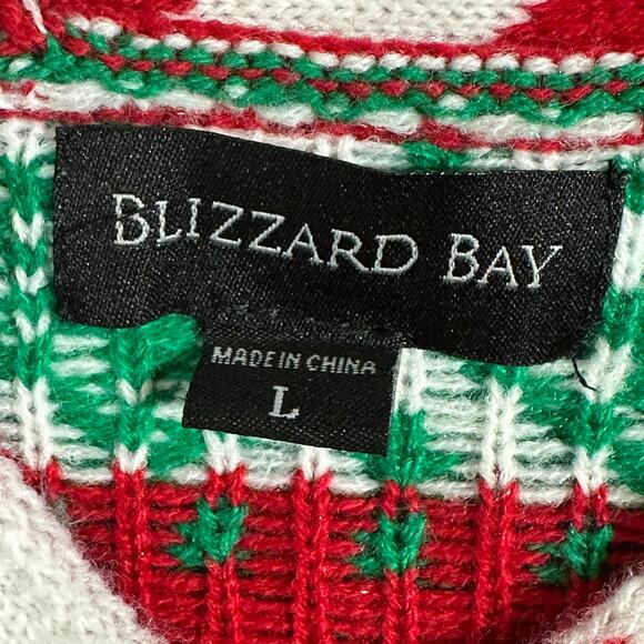 Ugly Christmas Sweater Unisex Sweater Faux Cardigan with Bowtie Sz L - Picture 3 of 9